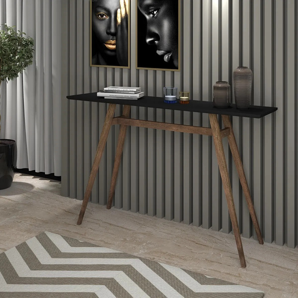 Aparador Apaluza Retrô Moderno Preto Para Apartamento