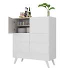 Aparador Apolo 2 Portas 4 Gavetas Branco - Moville