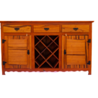 Aparador Arcais Adega 1 5 M Madeira Maciça Natural - Raffinato