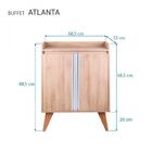 Aparador Atlanta 88 X 68cm Carvalho Puxador Barra