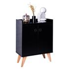 Aparador Atlanta 88 X 68cm Preto Puxador Redondo Preto