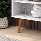 Aparador Balcão 120cm Branco 4 Pés Palito Retrô