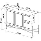 Aparador Balcao Buffet 139 Cm Pes Metal 28969 Oslo Artesano