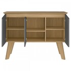 Aparador Balcão Buffet 3 Portas Oásis Carvalho/grafite - Arte