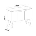 Aparador Balcão Buffet 3 Portas Oásis Pinho/off White - Artely