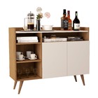 Aparador Balcão Buffet Celta Retro 2 Portas Freijó Com Offwhi