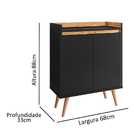 Aparador Balcão Buffet Pequeno 2 Portas Sala Estar Moderna Co