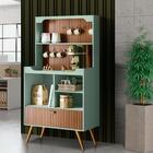 Aparador Balcão Cantinho Do Café Menta Marrom Hendery Shop Jm