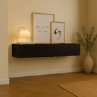 Aparador Bancada 110cm Suspenso 2 Gavetas Em Mdf Estilo Cláss