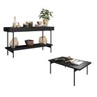 Aparador Bandeja Espelhada E Mesa De Centro Preto Mpozenato