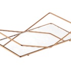 Aparador Bandeja Vidro Espelhado Luxo Requinte Bancada 10x28