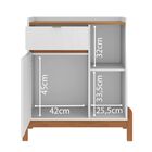 Aparador Bar 1 Porta 1 Gaveta Itália Branco/cedro