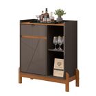 Aparador Bar 1 Porta  1 Gaveta Italia Cinza Pérola Cedro