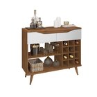 Aparador Bar 2 Gavetas Porta Garrafas Grace Versátile Cedro/b