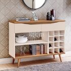 Aparador Bar 2 Gavetas Porta Garrafas Grace Versátile Off Whi