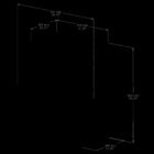 Aparador Bar 3 Prateleiras 1 Bandeja 4009  Preto