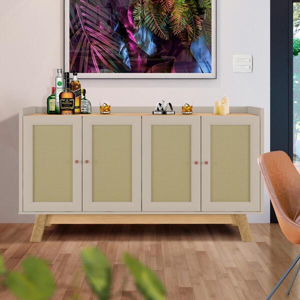 Aparador Bar 4 Portas Carvalho Off White Jabour Shop Jm