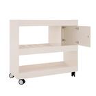 Aparador Bar Adega Com Rodizios Cristal Cor Off White