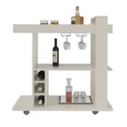 Aparador Bar Amazonas Off White Com Adega E Tampo Em Espelho