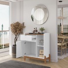 Aparador Bar Bari Branco/cedro - Casa D Móveis