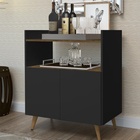 Aparador Bar Buffet Suiça 2 Portas Preto/jeq -  Rede Móveis