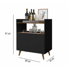 Aparador Bar Buffet Suiça 2 Portas Preto/jeq -  Rede Móveis