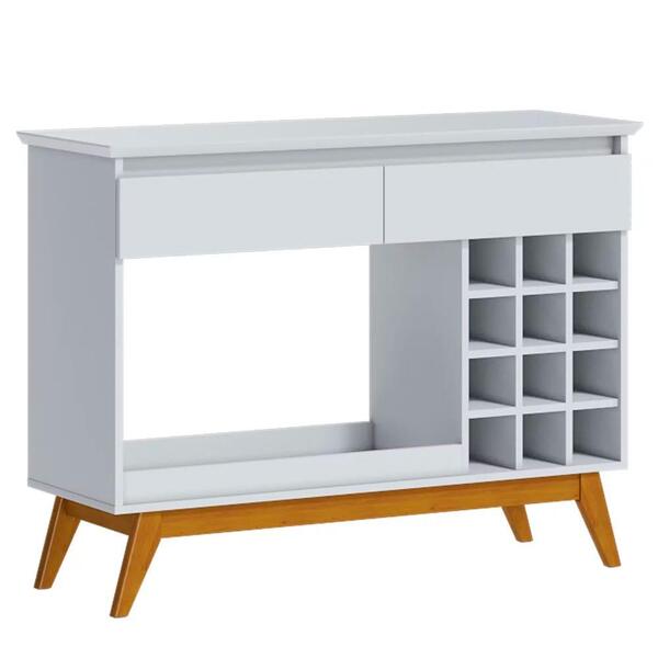 Aparador Bar Com Adega 2 Gavetas Classic I04 Branco Acetinado