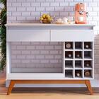 Aparador Bar Com Adega 2 Gavetas Classic I04 Branco Acetinado