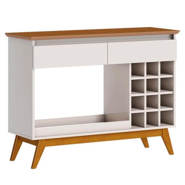 Aparador Bar Com Adega 2 Gavetas Classic I04 Off White/freijó