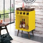 Aparador Bar Com Adega Pub Com Bandeja Edn Móveis Amarelo