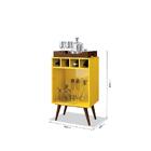 Aparador Bar Com Adega Pub Com Bandeja Edn Móveis Amarelo