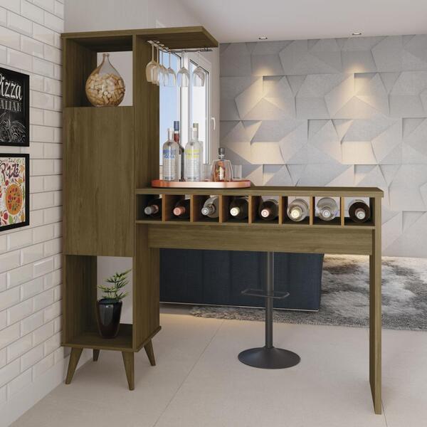Aparador Bar Com Adega Retrô Divisor De Ambiente - Freijó - M