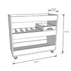 Aparador Bar Com Espelho E Rodizios 4030 Cor Perola