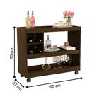 Aparador Bar Com Pés Rodízio E Adega Colmar Canela Madeirado