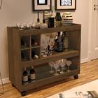 Aparador Bar Com Rodizios 4050 Cor Canela