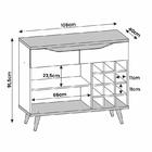 Aparador Bar Grace Adega Para 12 Garrafas 2 Gavetas