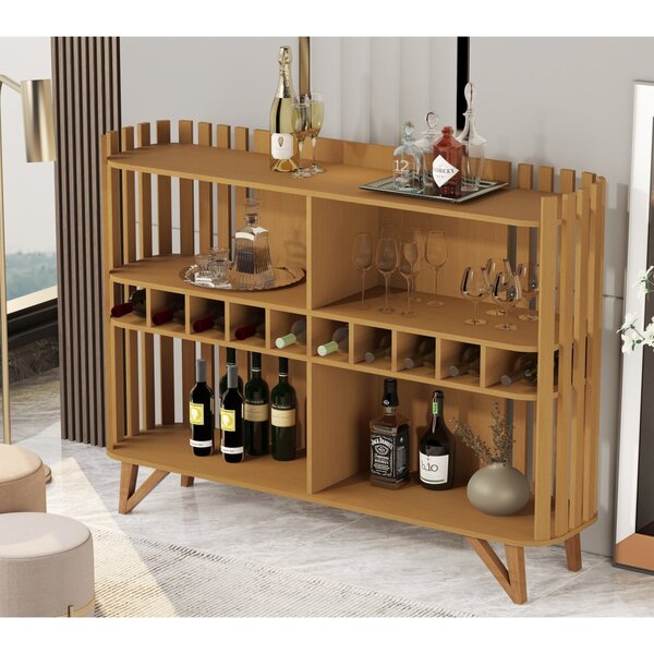 Aparador Bar Jb 2100 Ripado Com Adega Nature