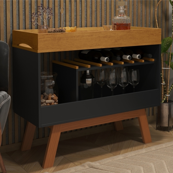 Aparador Bar Las Vegas Preto Mel