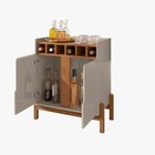 Aparador Bar Lizz 2 Portas 6 Adegas Pés Em Madeira Maciça Off