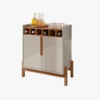 Aparador Bar Lizz 2 Portas 6 Adegas Pés Em Madeira Maciça Off