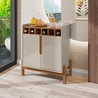 Aparador Bar Lizz 2 Portas 6 Adegas Pés Em Madeira Maciça Off