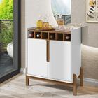 Aparador Bar Lizz Adega Para 6 Garrafas Pé De Madeira Maciça