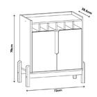 Aparador Bar Lizz Adega Para 6 Garrafas Pé De Madeira Maciça