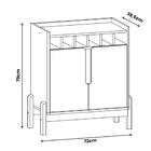 Aparador Bar Lizz Adega Para 6 Garrafas Pé De Madeira Maciça