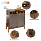 Aparador Bar Lizz Adega Para 6 Garrafas Pé De Madeira Maciça