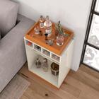 Aparador Bar Retrô Bandeja De Mdf Adega 4 Garrafas Astúrias