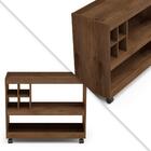 Aparador Bar Retrô Com Adega E Rodízios 4050 Canela Jb Bechara