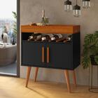 Aparador Bar Stein Preto Caramelo Com 2 Portas