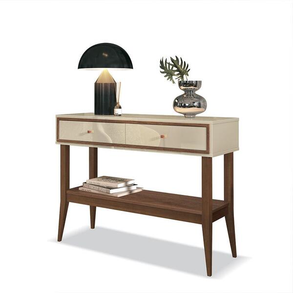 Aparador Bari Retrô 2 Gavetas Off White/naturale