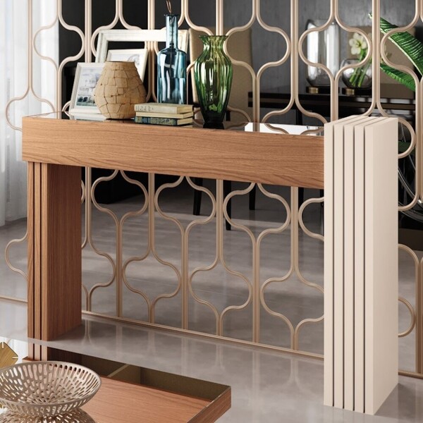 Aparador Beatriz Com Espelho Nature Off White Tana Decor